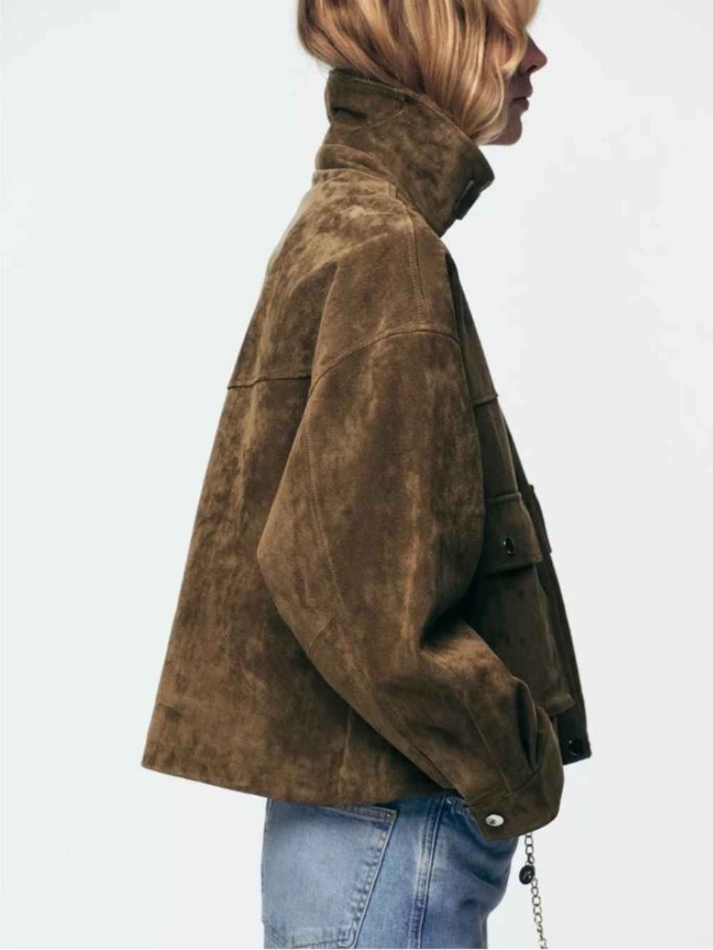 Zara NWT 100% leather bomber jacket 8073/253 - Picture 4 of 14